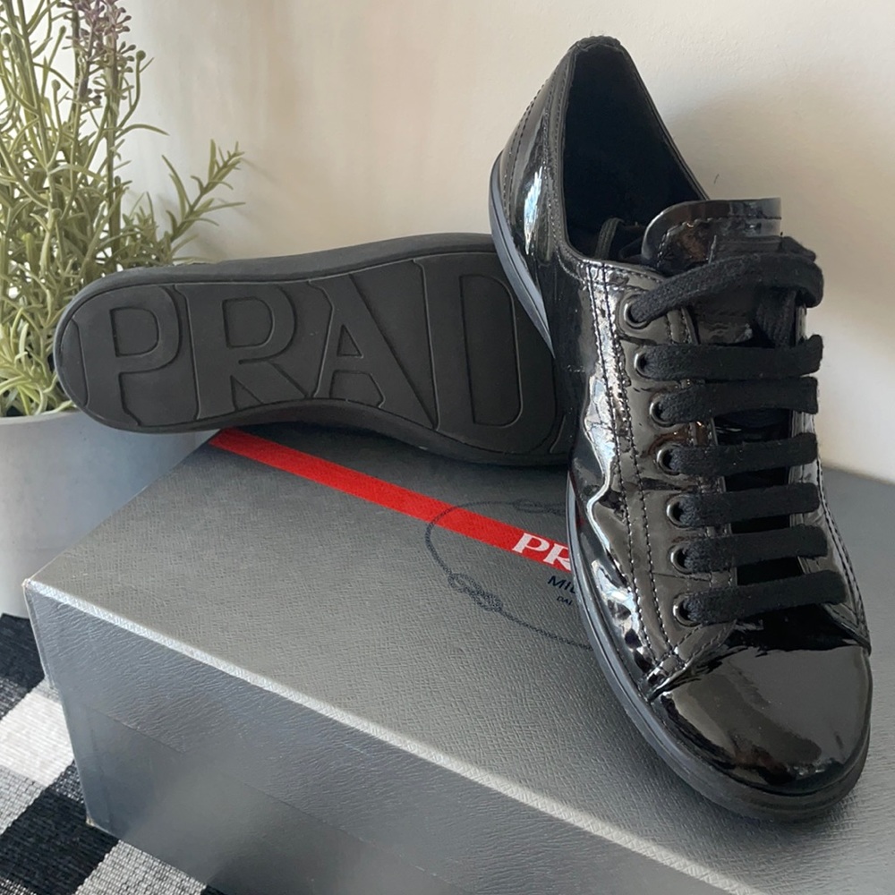 Prada Black Patent Leather Sneaker 3E 5534